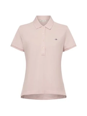 Gant Damska koszulka polo - SLIM SHEILD CAP SLEEVE Kobiety Bawełna różowy,