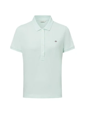 Gant Damska koszulka polo - SLIM SHEILD CAP SLEEVE Kobiety Bawełna zielony,