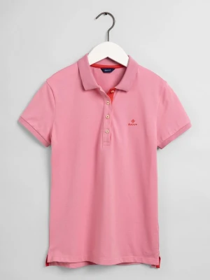 GANT damska koszulka polo z piki z kołnierzykiem w kontrastowym kolorze i krótkim rękawem