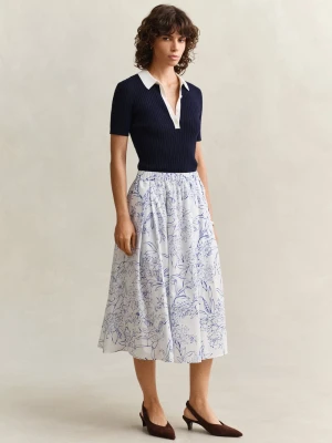 Gant Damska spódnica plisowana Kobiety Bawełna (100%) niebieski wzorzysty,