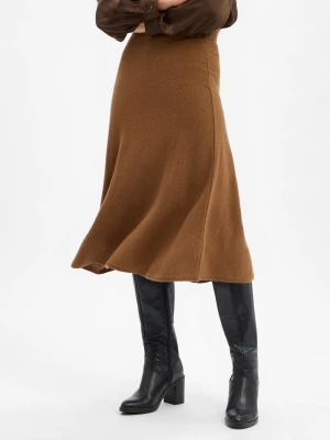 Gant Damska wełniana spódnica Kobiety Wełna brązowy jednolity,