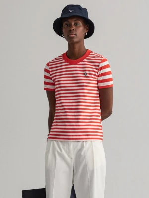 GANT damski T-shirt w pasy z krótkim rękawem