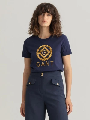 GANT Damski t-shirt z motywem Rope Icon i krótkim rękawem