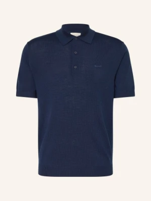 Gant Dzianinowa Koszulka Polo O Regularnym Kroju, Wykonana Z Wełny Merynosowej blau