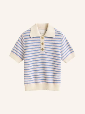 Gant Dzianinowa Koszulka Polo weiss