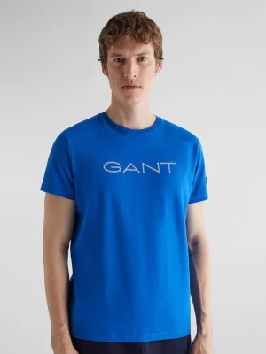 GANT Erkek Lacivert Regular Fit Bisiklet Yaka Logolu T-shirt