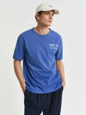 GANT Erkek Lacivert Relaxed Fit Bisiklet Yaka Logolu T-Shirt