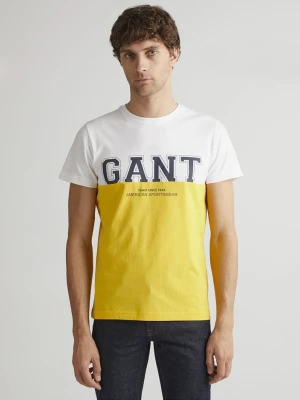 GANT Erkek Sarı Bisiklet Yaka Logolu T-shirt
