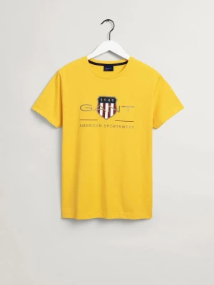 GANT Erkek Sarı Regular Fit Logolu T-shirt