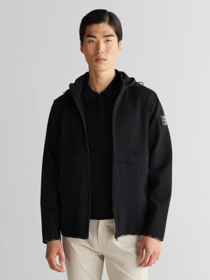 Czarna męska bluza kangurka regular fit GANT