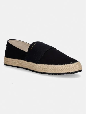 Gant espadryle damskie bawełniane Raffiaville czarny