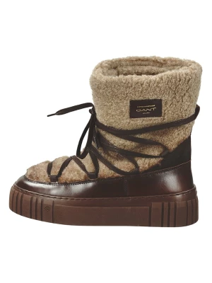 GANT Footwear Skórzane kozaki zimowe "Snowmont" w kolorze brązowym rozmiar: 36