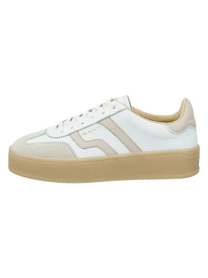 GANT Footwear Skórzane sneakersy "Cuzmani" w kolorze beżowo-białym rozmiar: 40