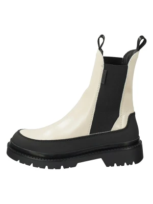 GANT Footwear Skórzane sztyblety "Prepnovo" w kolorze kremowo-czarnym rozmiar: 40