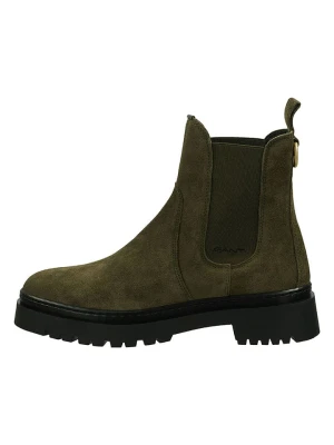 GANT Footwear Skórzane sztyblety w kolorze khaki rozmiar: 41