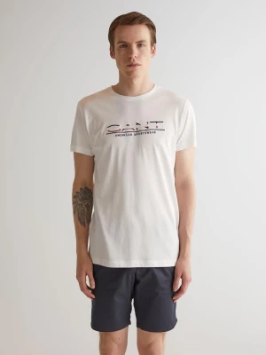 GANT haftowana koszulka z dekoltem C