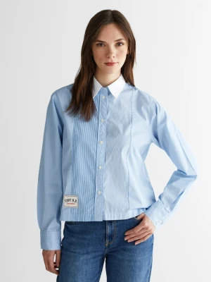 GANT Kadın Mavi Klasik Yaka Çizgili Gömlek