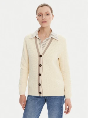 Gant Kardigan 4805343 Écru Regular Fit Kremowy