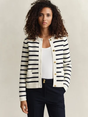 Gant Kardigan damski Kobiety Bawełna (100%) beżowy|czarny w paski,