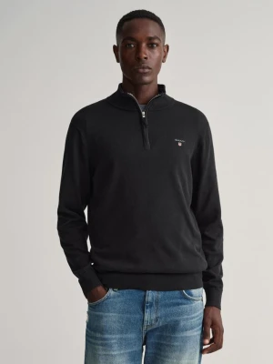 Klasyczny Sweter Bawełniany Rozpinany Do Połowy GANT