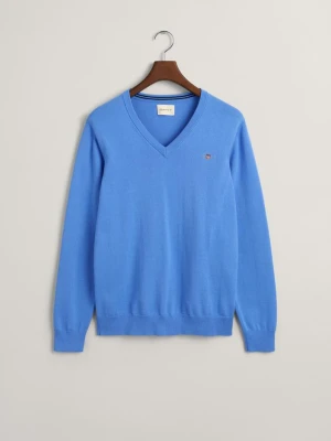 Klasyczny Sweter Bawełniany z Dekoltem W Kształcie Litery V GANT