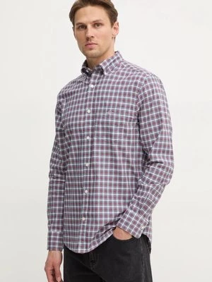 Gant koszula bawełniana męska kolor bordowy regular z kołnierzykiem button-down 3250002