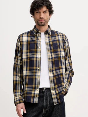 Gant koszula bawełniana męska kolor granatowy regular z kołnierzykiem button-down 3250243