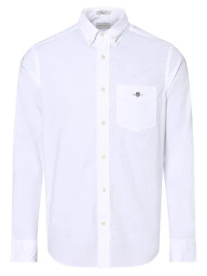 Gant Koszula męska Mężczyźni Regular Fit Bawełna biały jednolity,