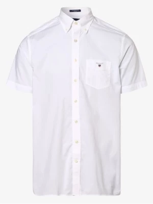 Gant Koszula męska Mężczyźni Regular Fit Bawełna biały jednolity button down,