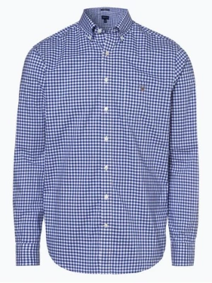 Gant Koszula męska Mężczyźni Regular Fit Bawełna niebieski w kratkę button down,