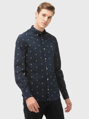 GANT koszula męska Slim Fit w kotwice