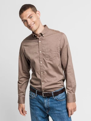 GANT koszula męska z diagonalu Regular Fit zimowa jednolita