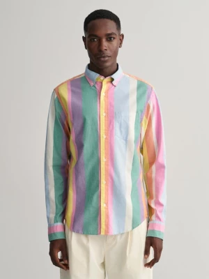 GANT koszula z bawełny oxford w różnokolorowe paski Regular Fit