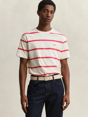 Gant Koszulka męska Mężczyźni Bawełna (100%) biały|beżowy w paski,