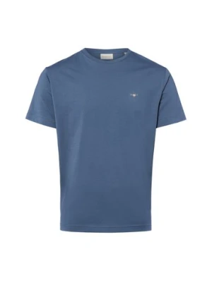 Gant Koszulka męska Mężczyźni Bawełna niebieski jednolity,