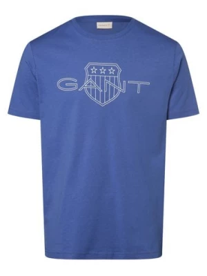 Gant Koszulka męska Mężczyźni Bawełna niebieski nadruk,