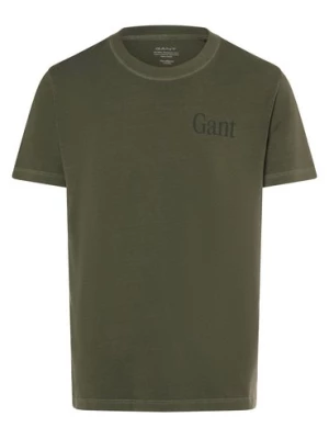 Gant Koszulka męska Mężczyźni Bawełna zielony jednolity,