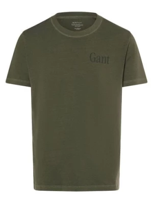 Gant Koszulka męska Mężczyźni Bawełna zielony jednolity,