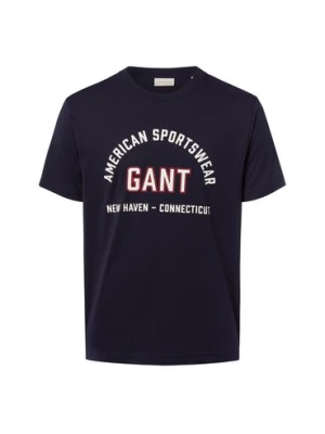 Gant Koszulka męska Mężczyźni Dżersej niebieski nadruk,