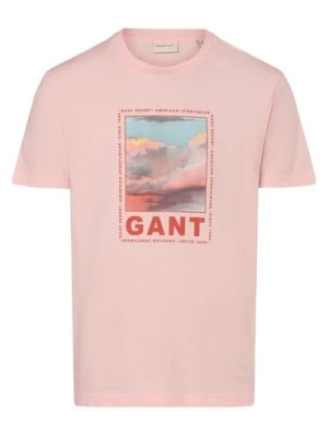 Gant Koszulka męska Mężczyźni Dżersej różowy nadruk,