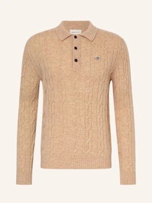 Gant Koszulka Polo Z Dzianiny beige