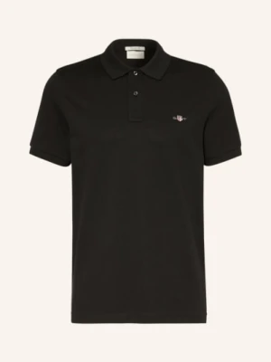 Gant Koszulka Polo Z Piki Regular Fit schwarz