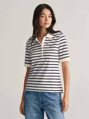 GANT koszulka polo z piki w paski z motywem Shield