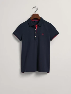 Koszulka Polo z Piki z Kołnierzykiem W Kontrastowym Kolorze GANT