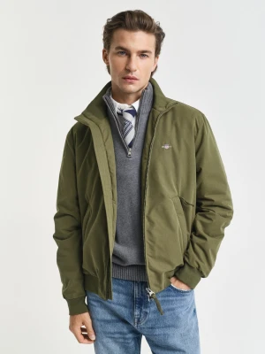 Gant Kurtka męska Mężczyźni Sztuczne włókno zielony jednolity,