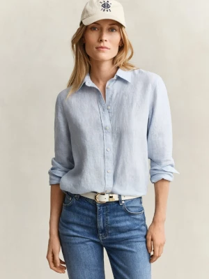 Gant Lniana bluzka damska Kobiety len (100%) niebieski,