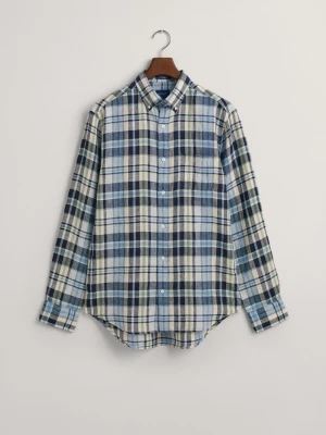 GANT lniana koszula Madras Regular Fit