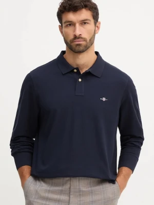 Gant longsleeve bawełniany kolor granatowy z aplikacją 2230