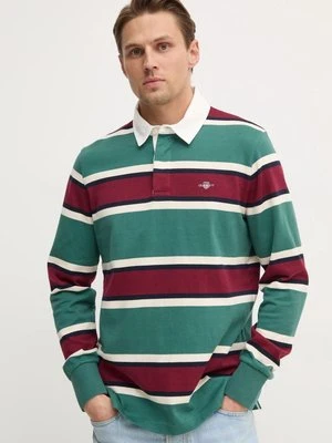 Gant longsleeve bawełniany kolor zielony wzorzysty 2044007