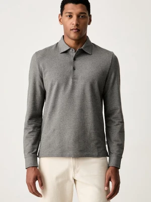 Gant longsleeve męski bawełniany z elastanem szary